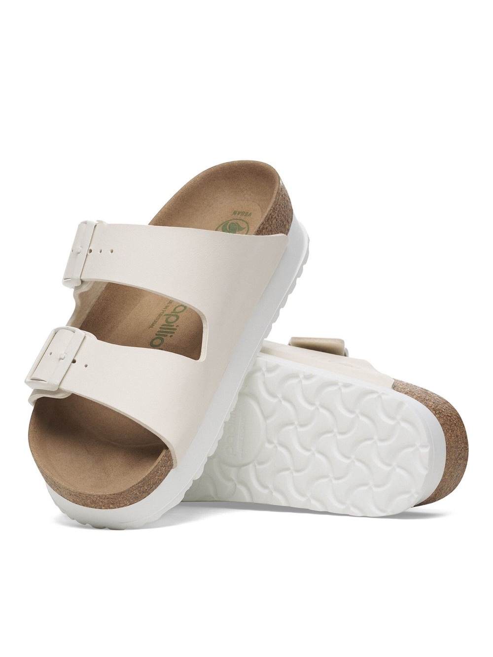 NWT BIRKENSTOCK Papillio Arizona Womens Platform Sandals Eggshell $170